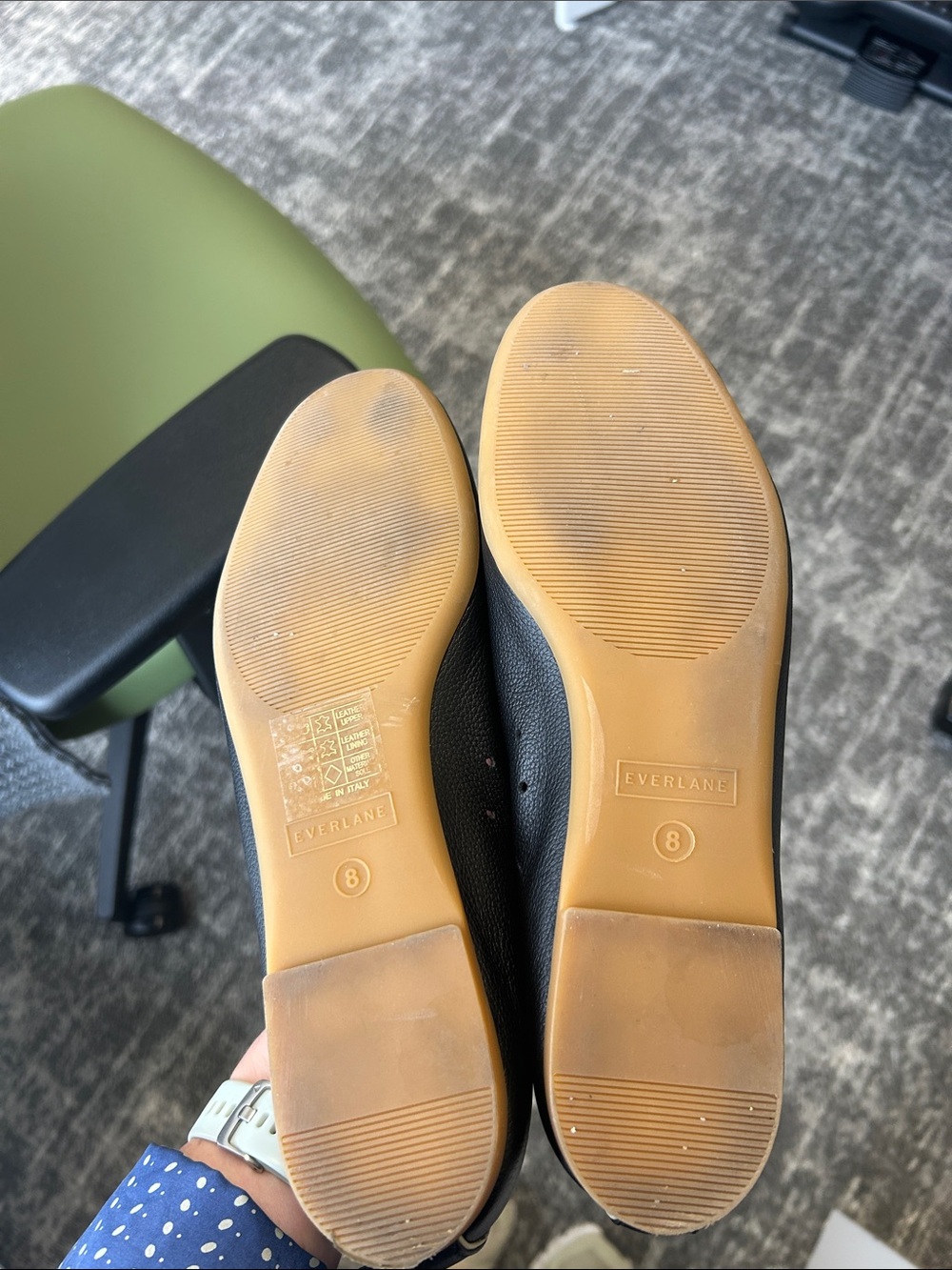Everlane The Day Glove Black Leather Flats - size 8 - Picture 4 of 6